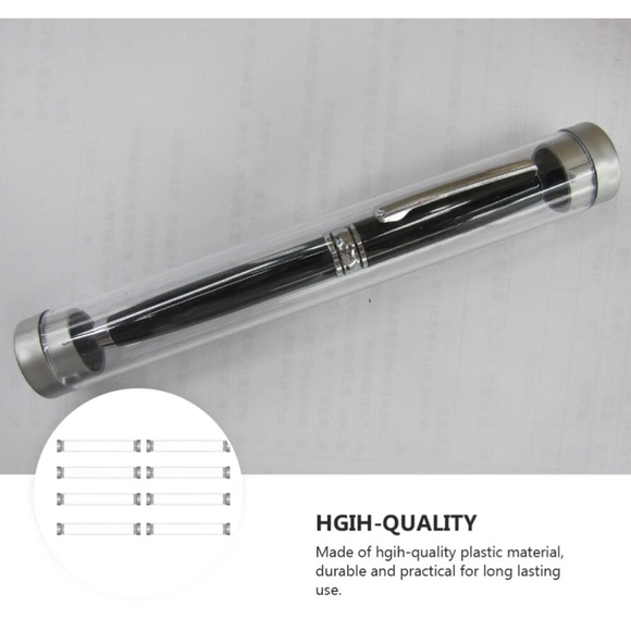 6 Pcs Clear Plastic Pen Empty Single Tube Pencil Case Gift Office School - Picture 1 of 4